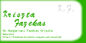 kriszta fazekas business card